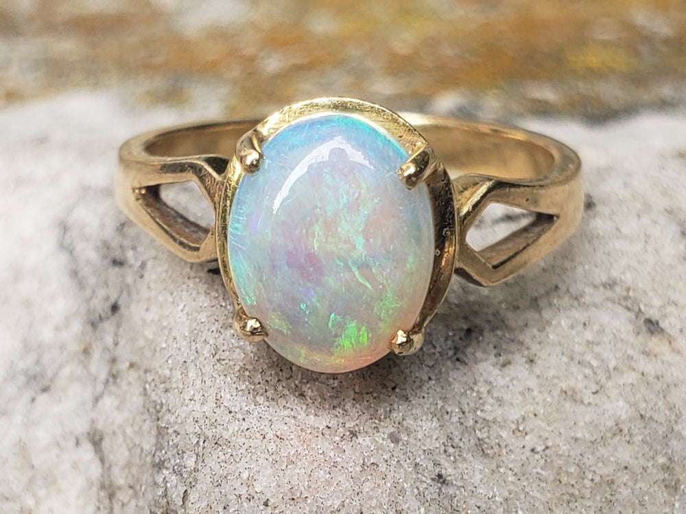 Opal Ring / October Birthstone / Solid Natural Opal