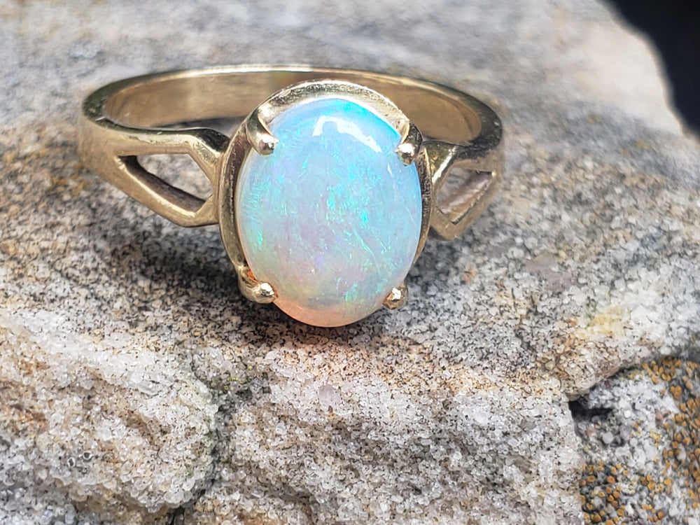 Opal Ring / October Birthstone / Solid Natural Opal
