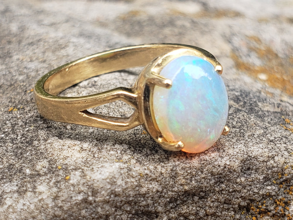 Opal Ring / October Birthstone / Solid Natural Opal