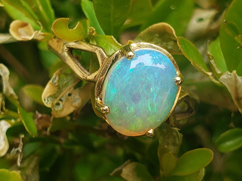 Opal Ring / October Birthstone / Solid Natural Opal