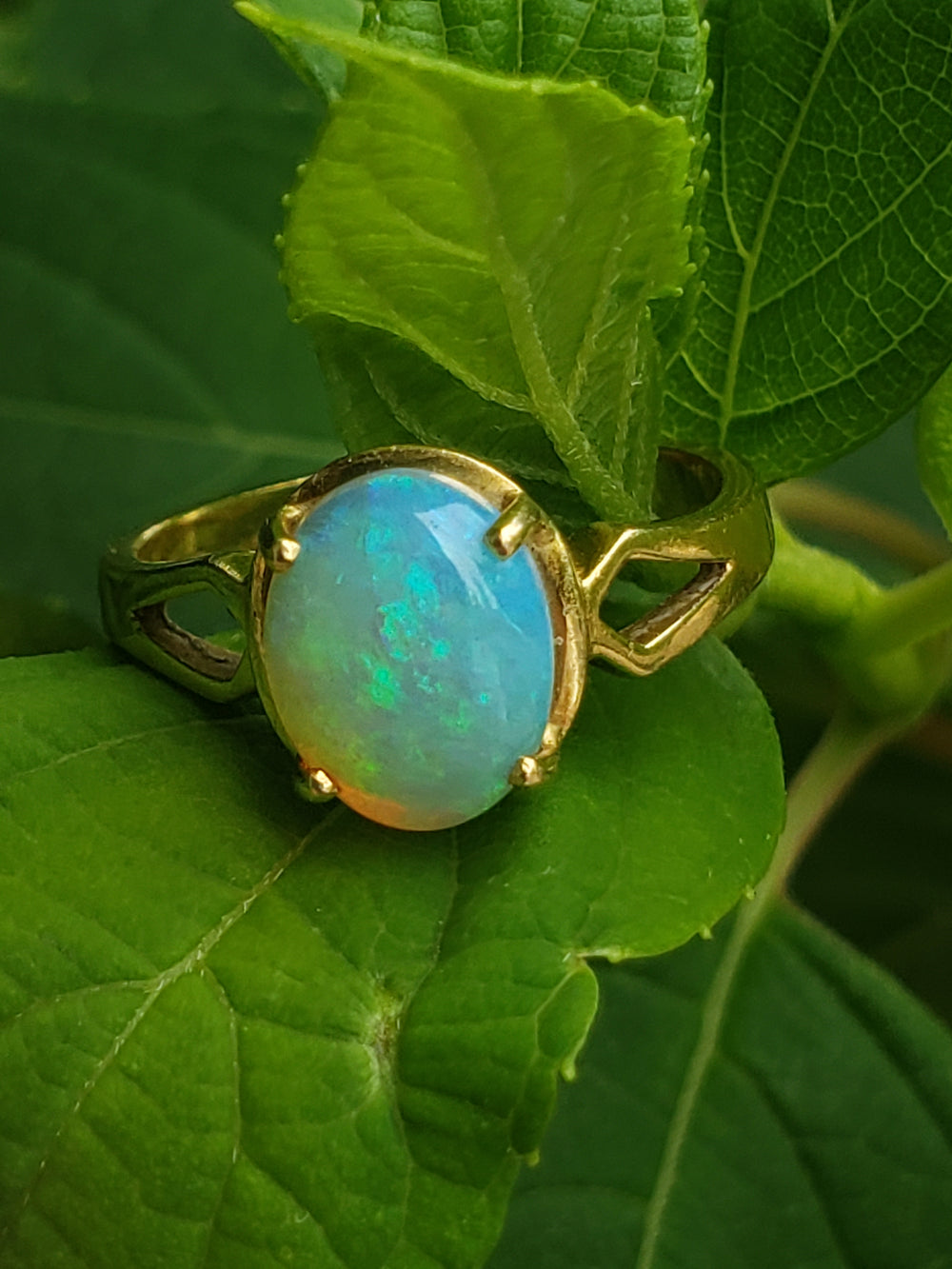 Opal Ring / October Birthstone / Solid Natural Opal