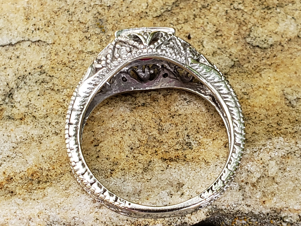 Ruby Engagement Ring / Vintage Inspired Ruby Ring / July Birthstone