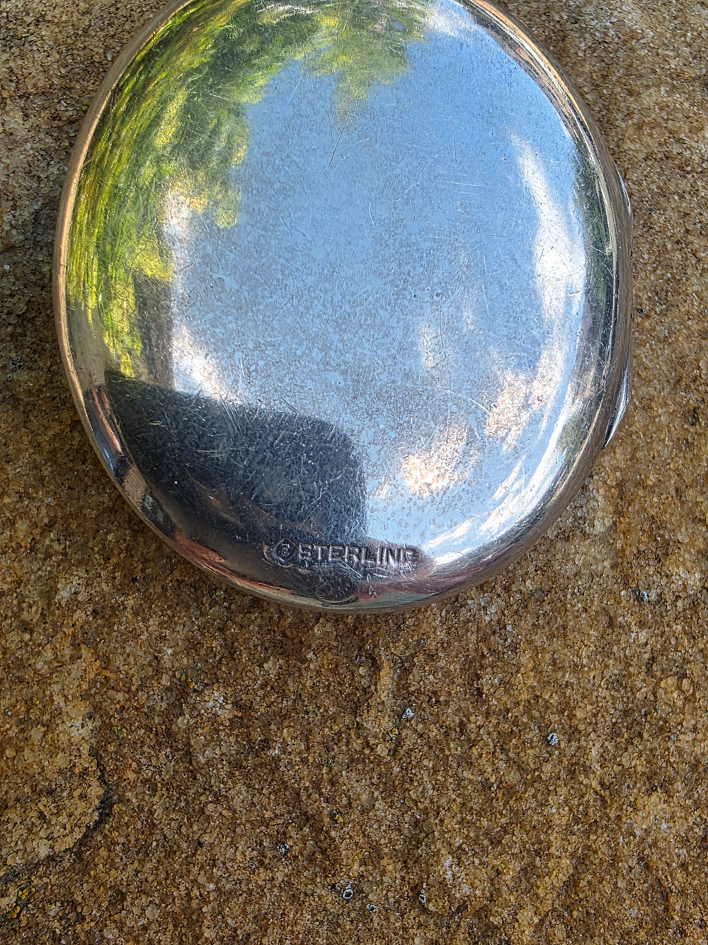 Engraved Silver Locket / Hand Engraved Oval Silver Locket / Floral Engraved Locket