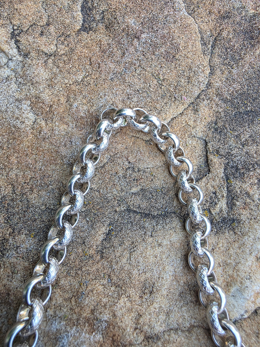 Sterling Silver Padlock Link Bracelet / Italian Made Silver Heart Lock Bracelet / Patterned Link Bracelet