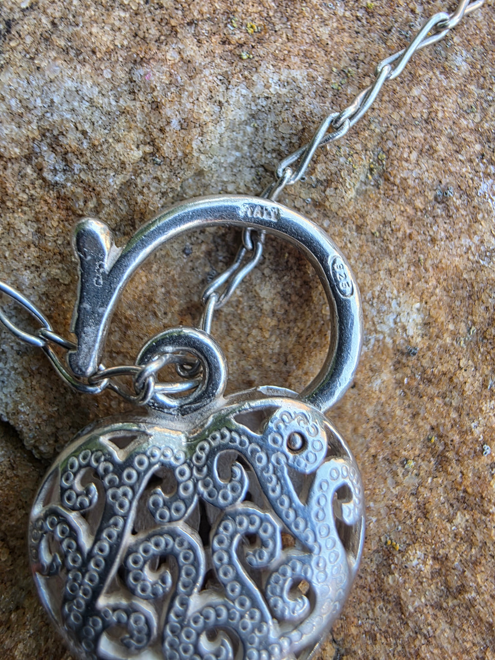 Sterling Silver Padlock Link Bracelet / Italian Made Silver Heart Lock Bracelet / Patterned Link Bracelet