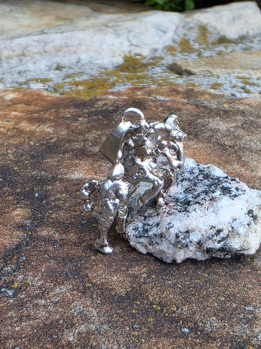 Sterling Silver Ram Pendant / Aries Zodiac Pendant / Sterling Silver Ram Figural Pendant