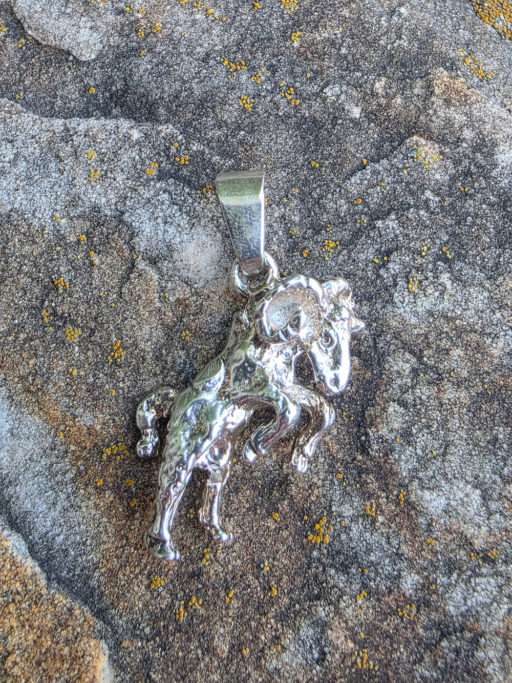 Sterling Silver Ram Pendant / Aries Zodiac Pendant / Sterling Silver Ram Figural Pendant