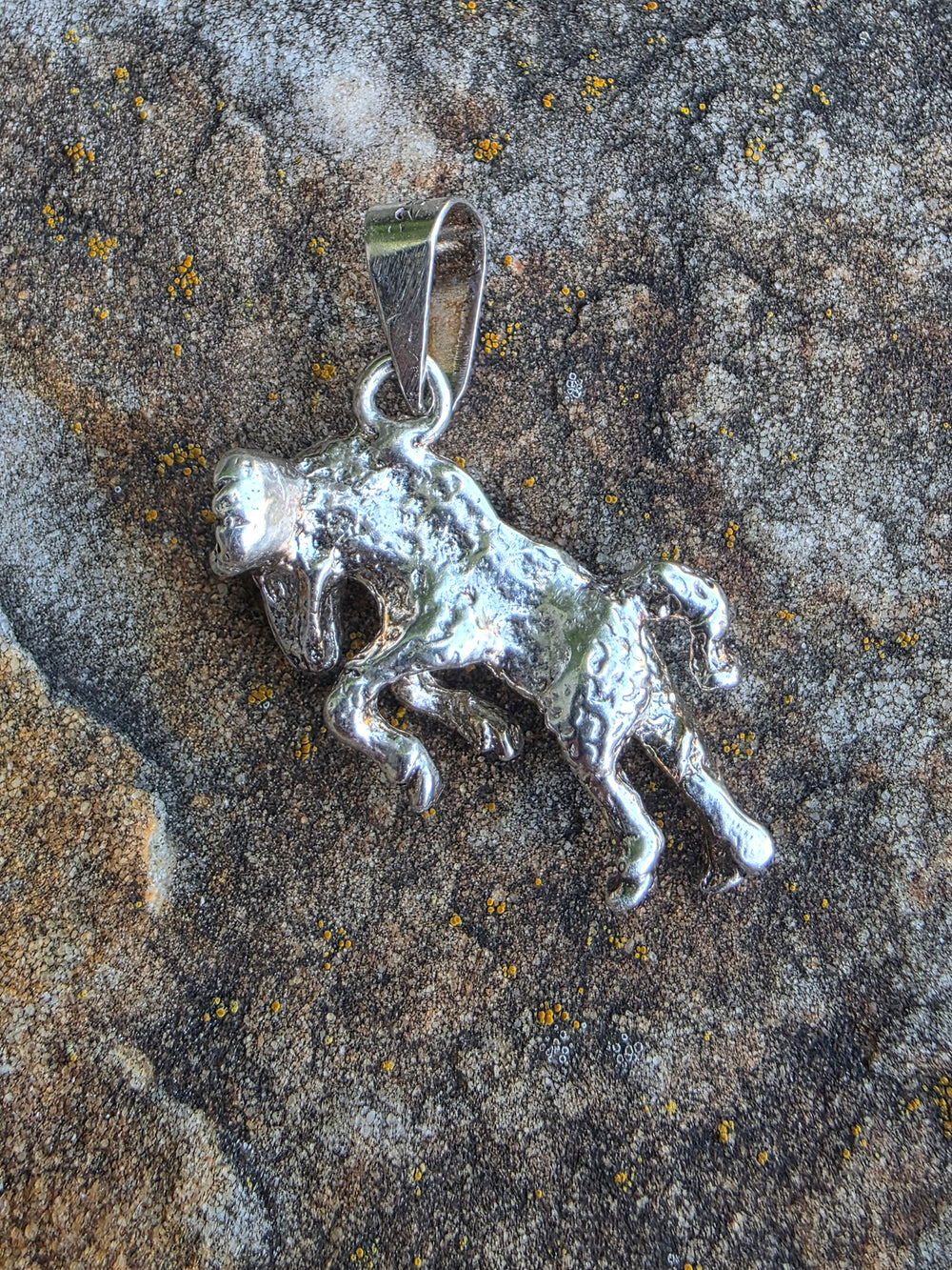Sterling Silver Ram Pendant / Aries Zodiac Pendant / Sterling Silver Ram Figural Pendant