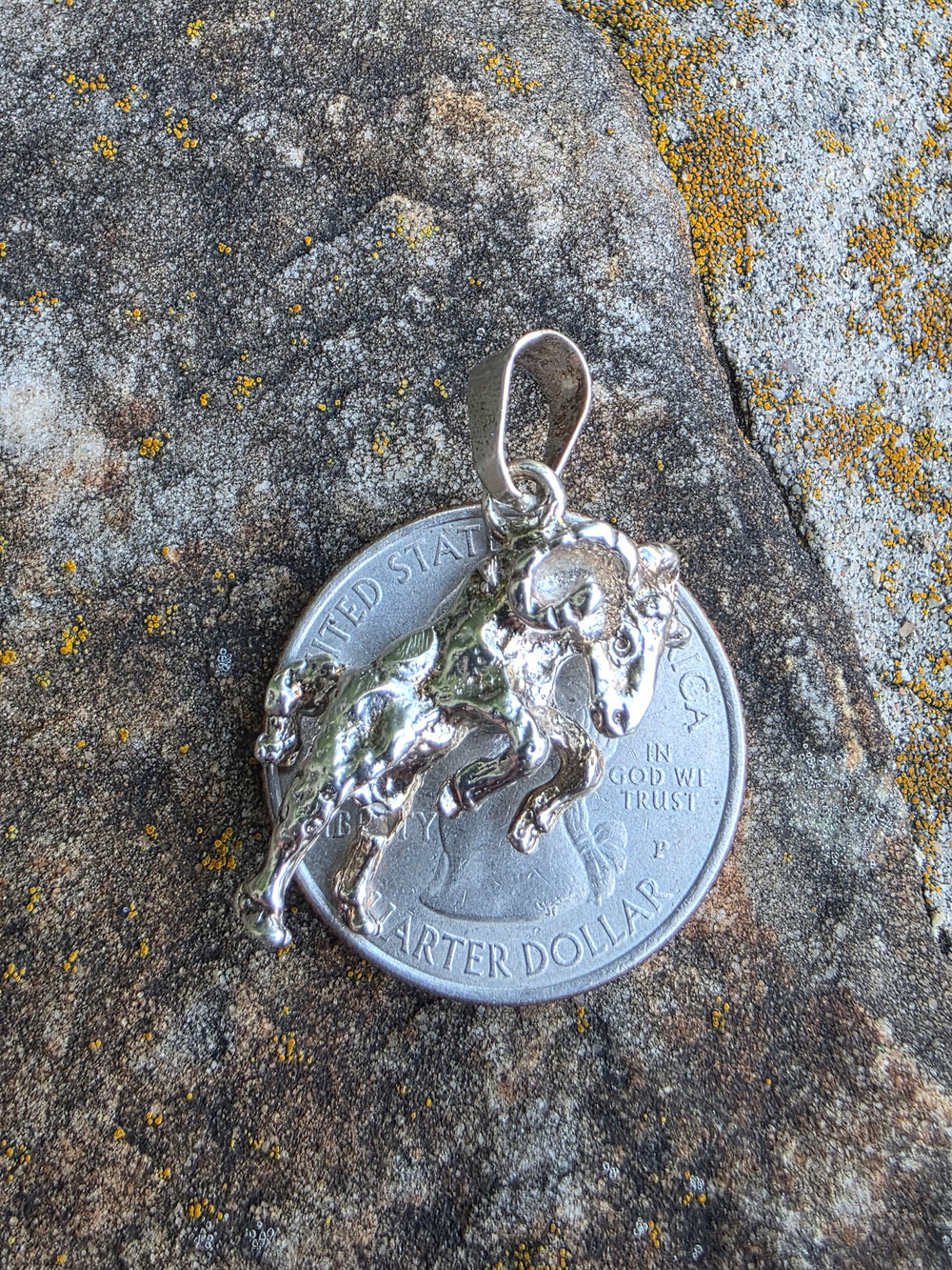 Sterling Silver Ram Pendant / Aries Zodiac Pendant / Sterling Silver Ram Figural Pendant