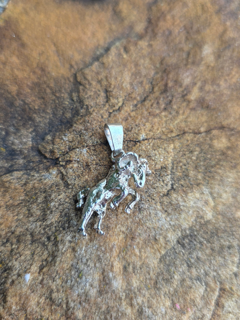 Sterling Silver Ram Pendant / Aries Zodiac Pendant / Sterling Silver Ram Figural Pendant