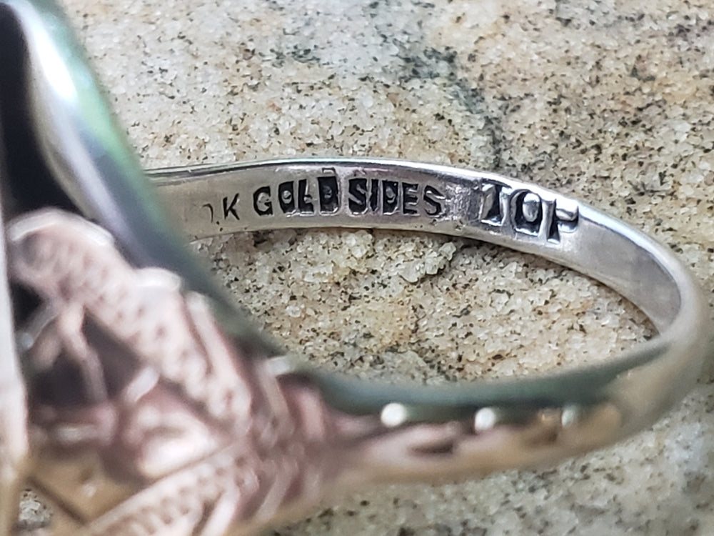 Onyx and Diamond Ring / Onyx Pinky Ring / Antique Onyx Ring / Art Deco Ring