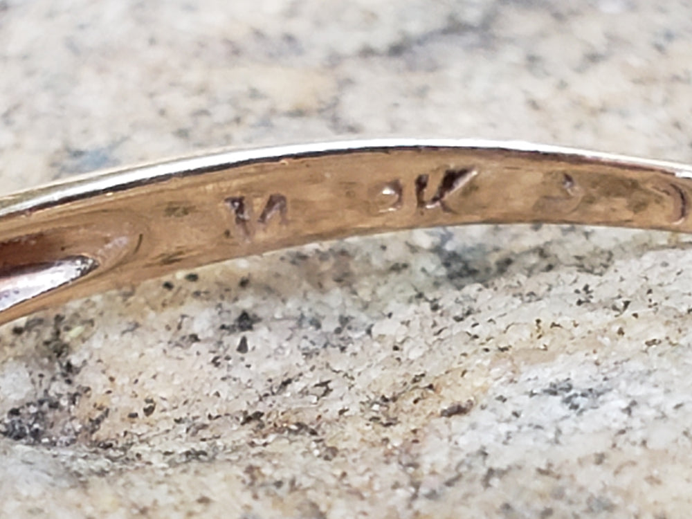 Two Tone Engagement Ring / Transitional Cut Diamond / Art Deco Engagement Ring