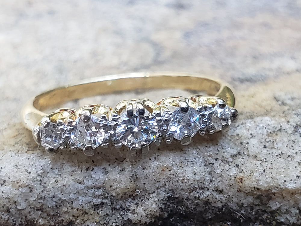 Edwardian and Early Deco Diamond Half Hoop / Art Deco Diamond Band / Old European Cut Diamond Ring / Appraised Ring