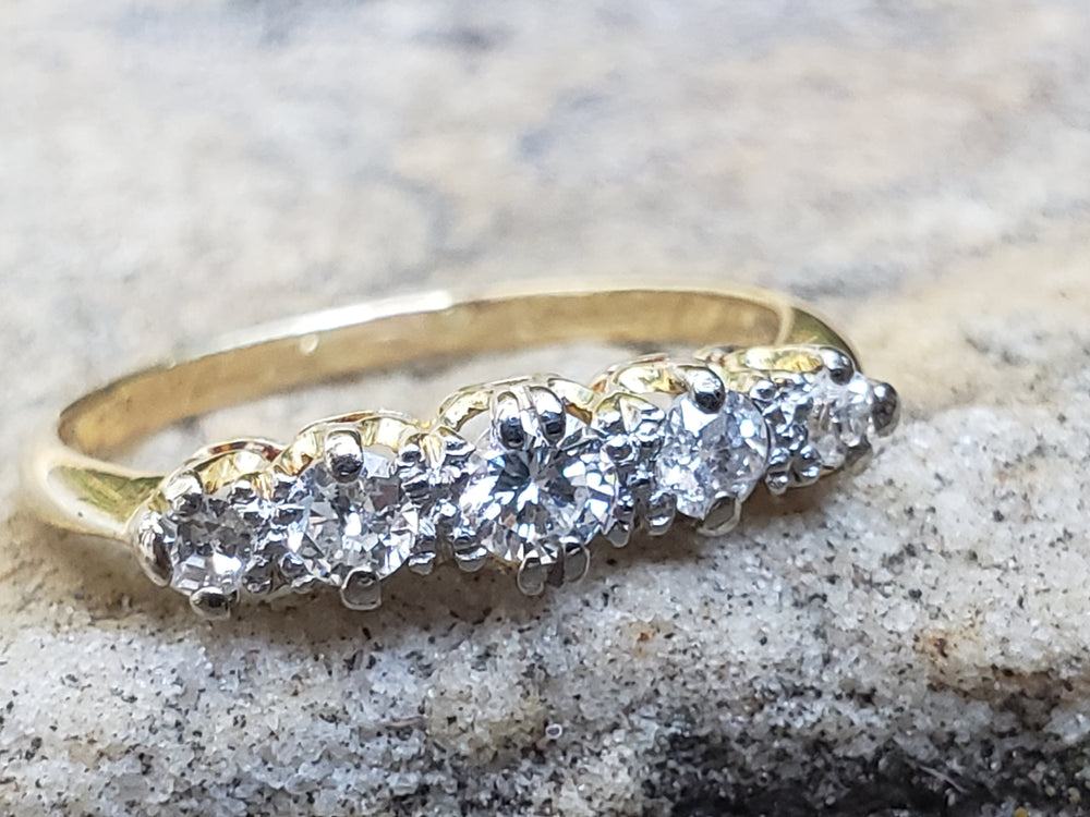 Edwardian and Early Deco Diamond Half Hoop / Art Deco Diamond Band / Old European Cut Diamond Ring / Appraised Ring