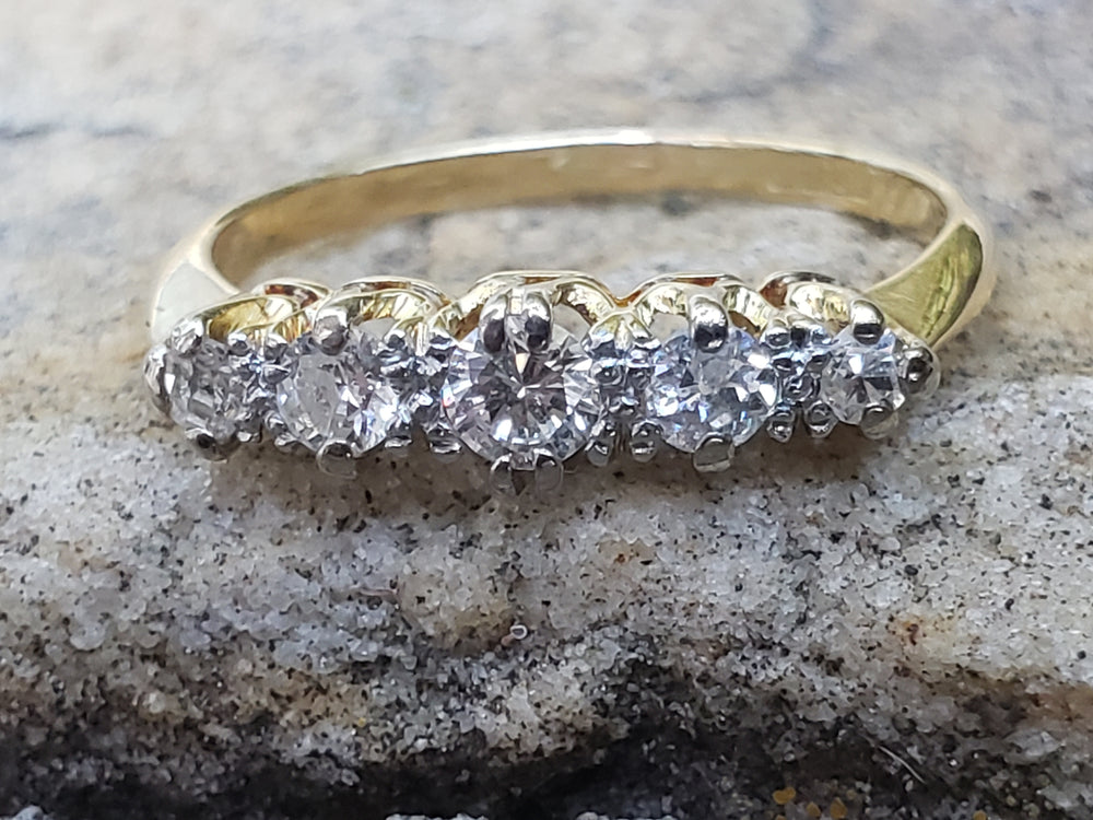 Edwardian and Early Deco Diamond Half Hoop / Art Deco Diamond Band / Old European Cut Diamond Ring / Appraised Ring
