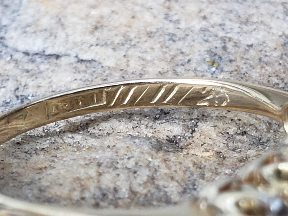 Edwardian and Early Deco Diamond Half Hoop / Art Deco Diamond Band / Old European Cut Diamond Ring / Appraised Ring