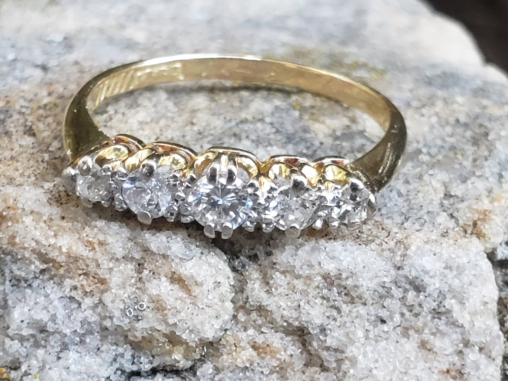 Edwardian and Early Deco Diamond Half Hoop / Art Deco Diamond Band / Old European Cut Diamond Ring / Appraised Ring