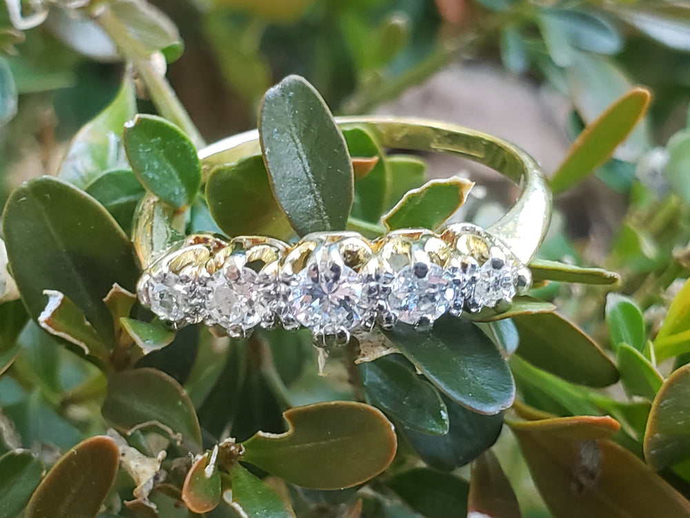 Edwardian and Early Deco Diamond Half Hoop / Art Deco Diamond Band / Old European Cut Diamond Ring / Appraised Ring