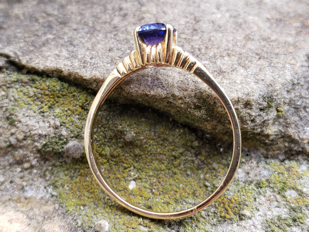 Art Deco Ring / Synthetic Spinel Birthstone Ring / Solitaire Spinel Ring