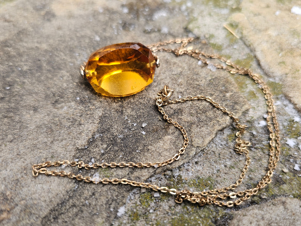 Art Deco Glass Spinner Fob / Fob pendant