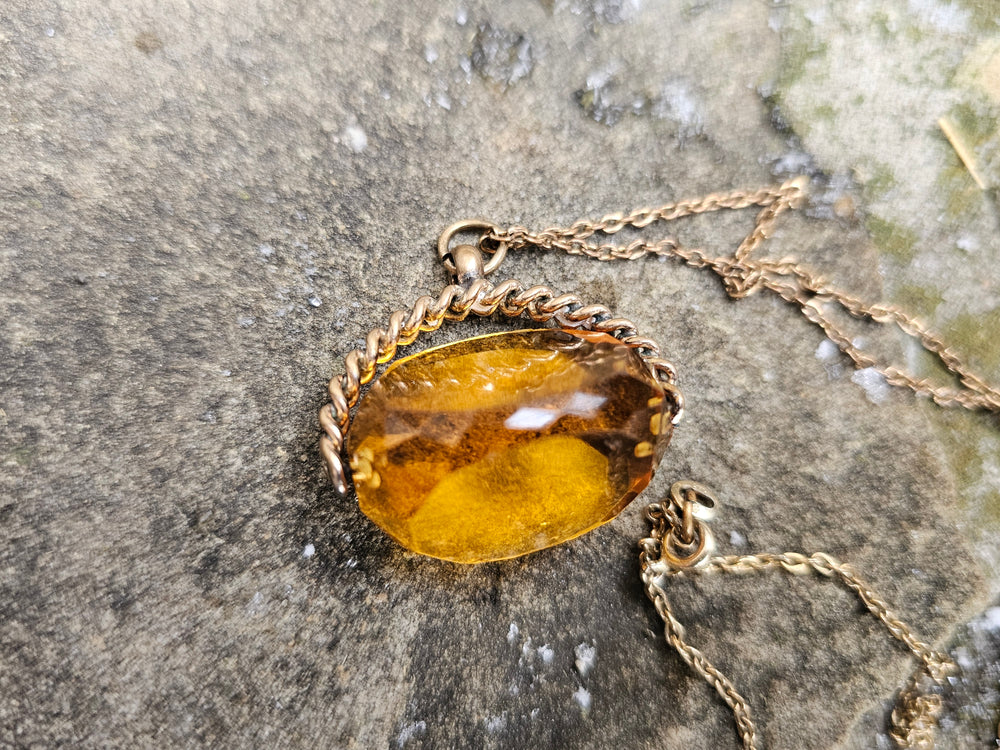 Art Deco Glass Spinner Fob / Fob pendant