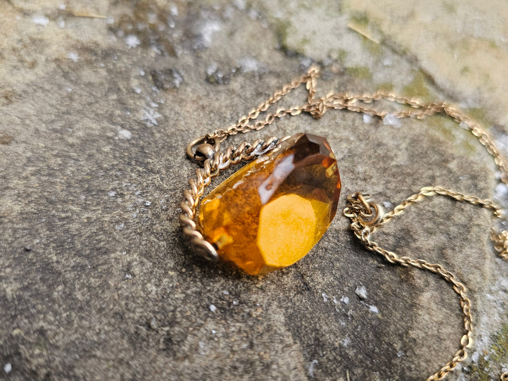 Art Deco Glass Spinner Fob / Fob pendant