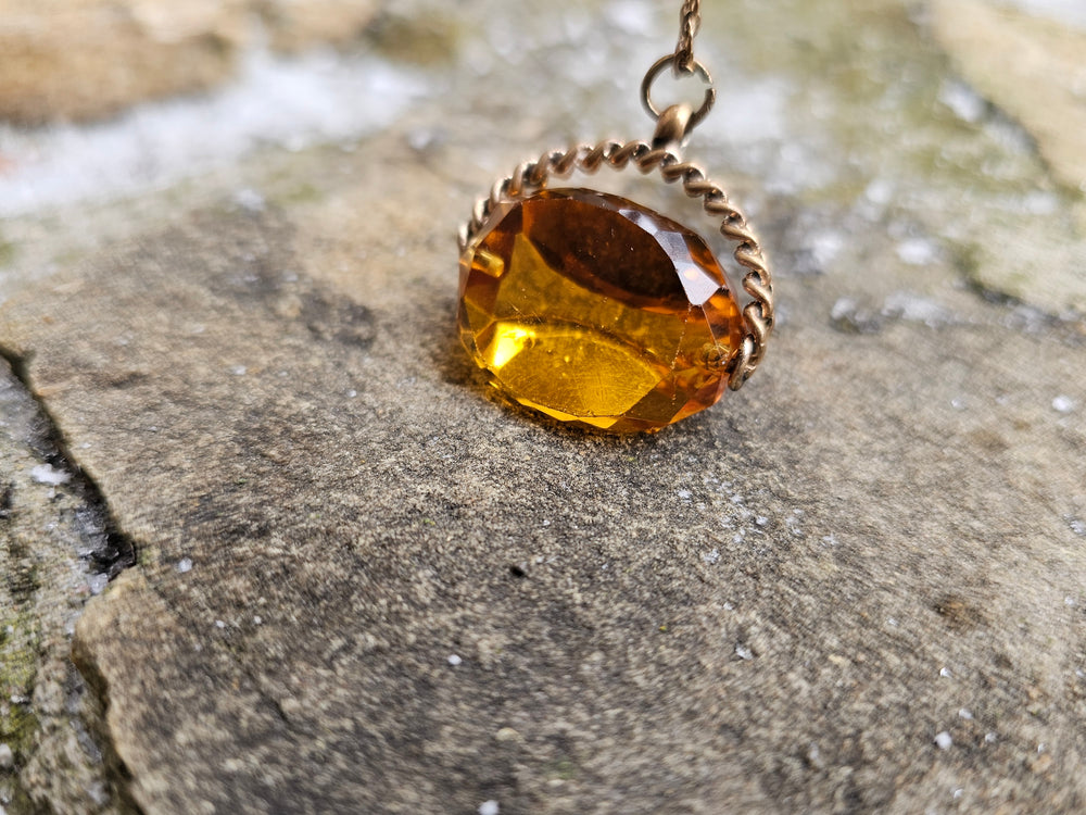 Art Deco Glass Spinner Fob / Fob pendant