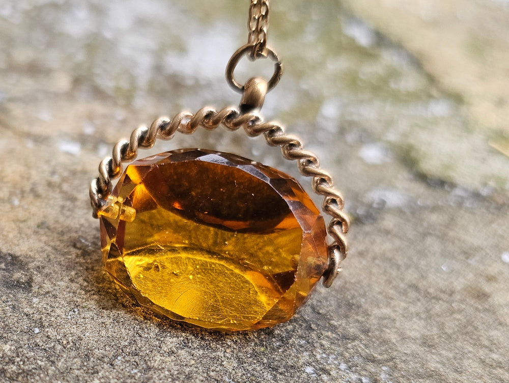 Art Deco Glass Spinner Fob / Fob pendant