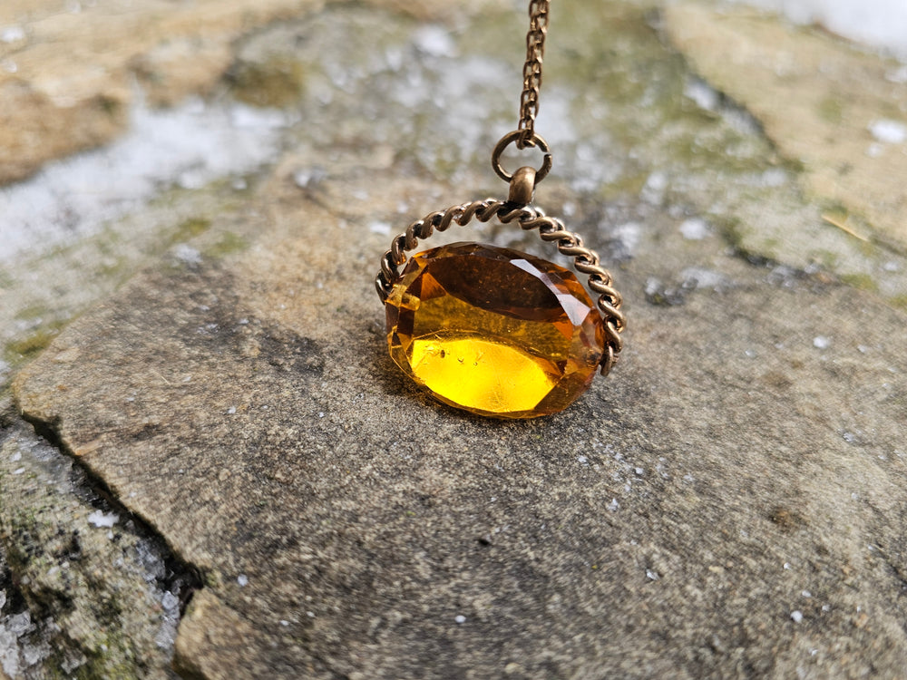 Art Deco Glass Spinner Fob / Fob pendant