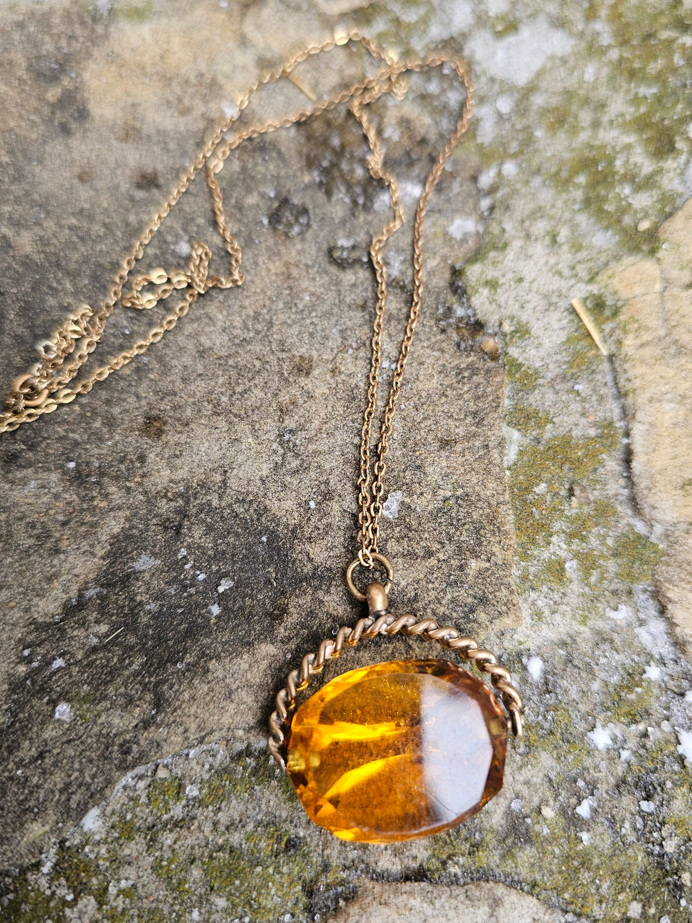 Art Deco Glass Spinner Fob / Fob pendant