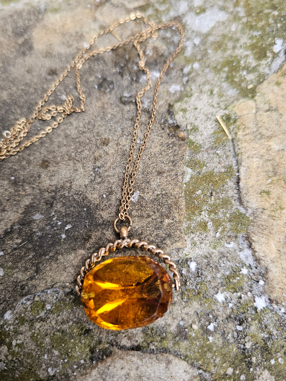 Art Deco Glass Spinner Fob / Fob pendant