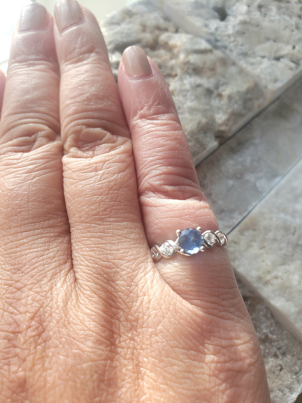 Sapphire and Diamond Engagement Ring / Statement Sapphire Ring