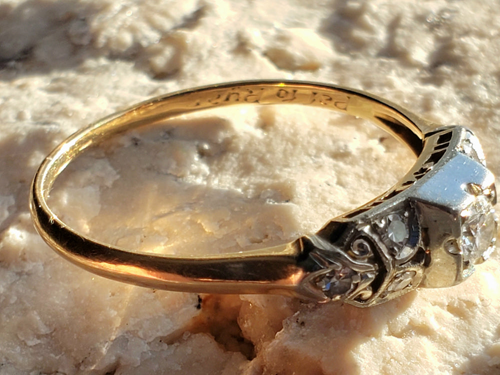 Art Deco Engagement Ring / Vintage Engagement Ring