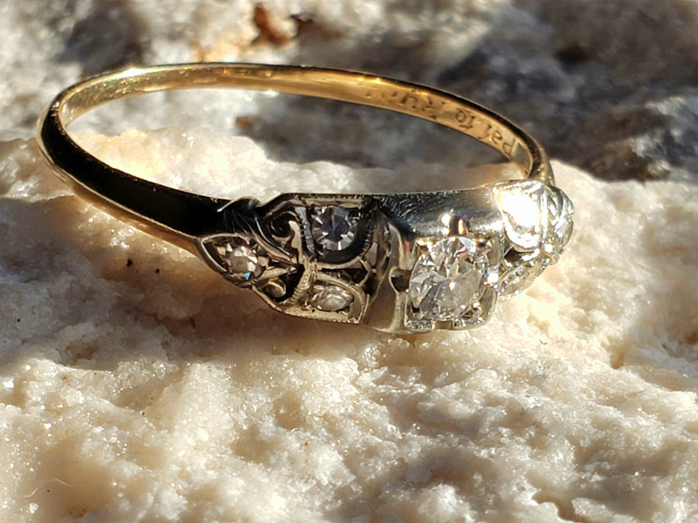 Art Deco Engagement Ring / Vintage Engagement Ring