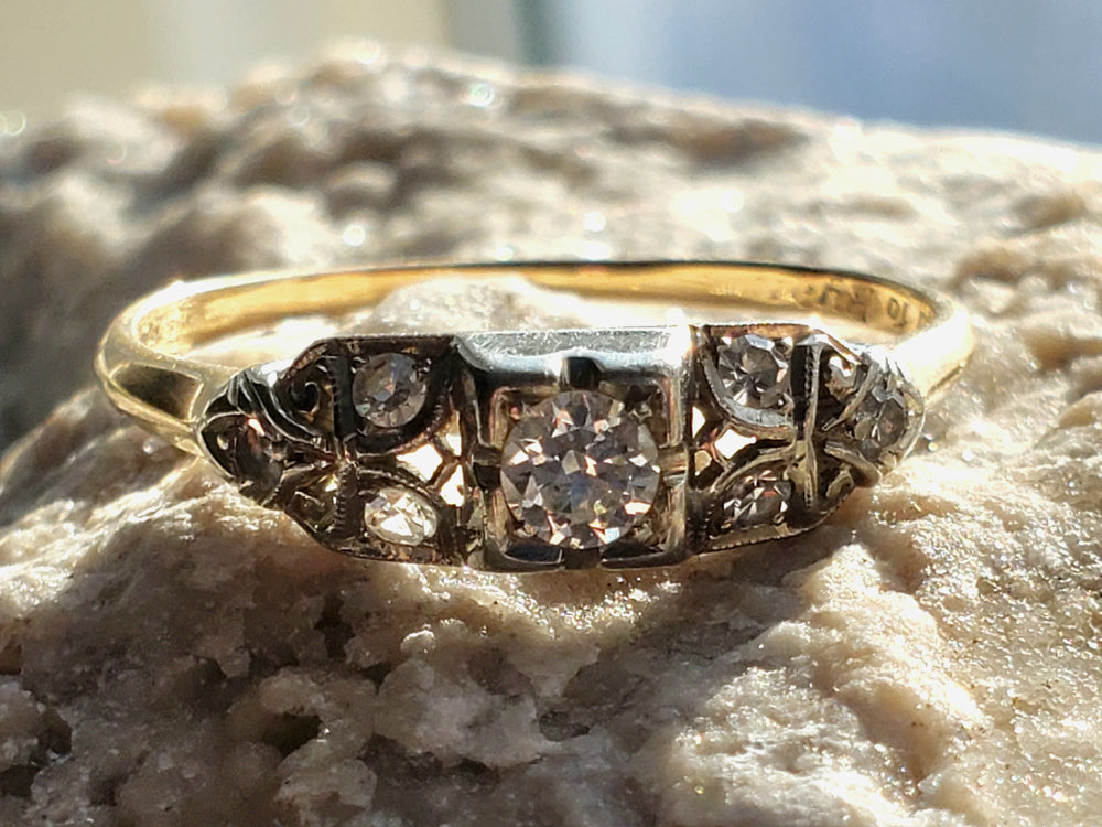 Art Deco Engagement Ring / Vintage Engagement Ring