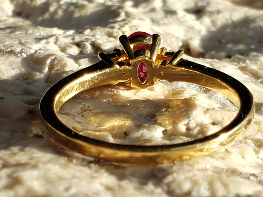 Ruby Engagement Ring / July Birthstone Ring / Ruby and Diamond Ring