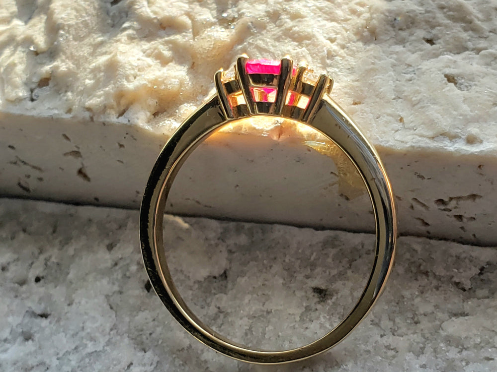 Ruby Engagement Ring / July Birthstone Ring / Ruby and Diamond Ring