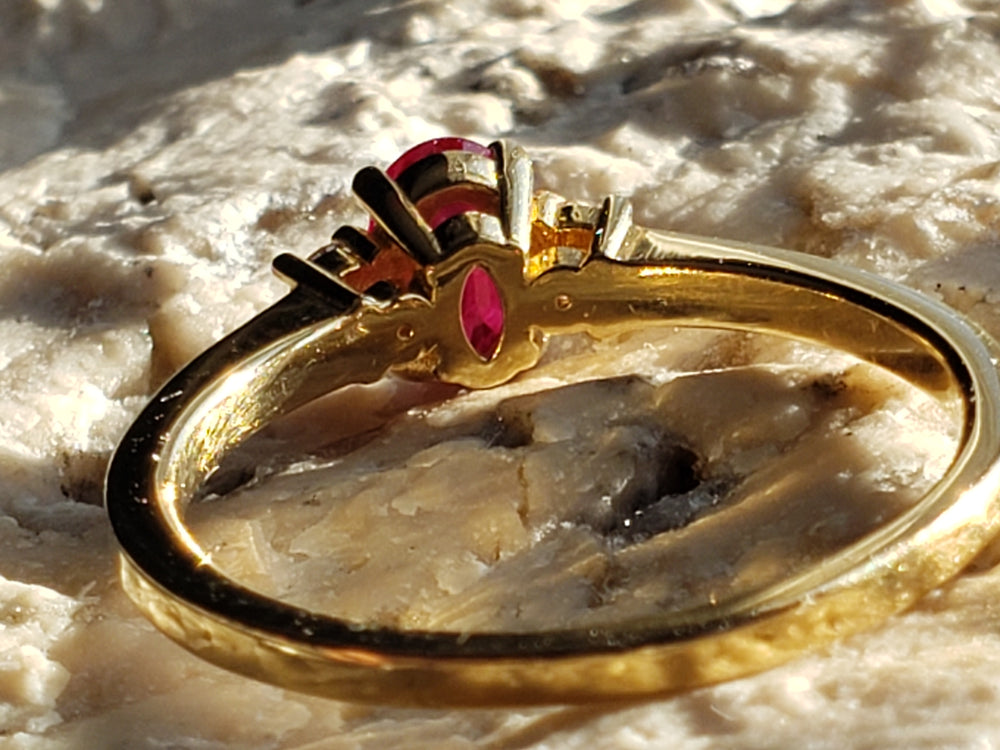 Ruby Engagement Ring / July Birthstone Ring / Ruby and Diamond Ring