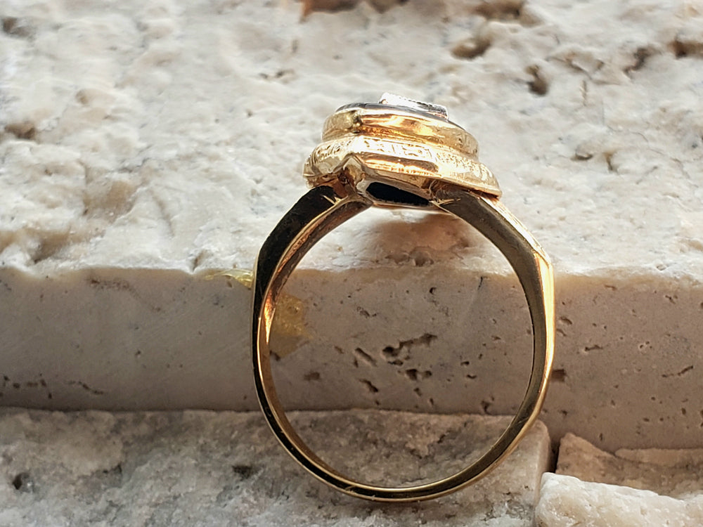 Onyx and Diamond Ring / Onyx Pinky Ring