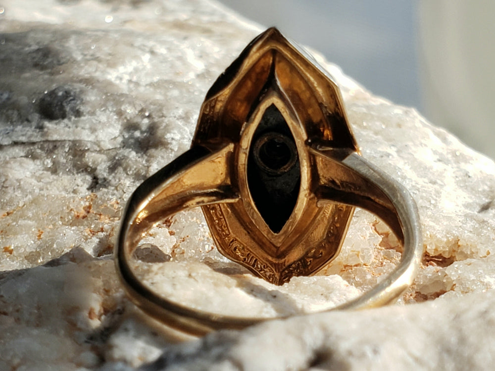 Onyx and Diamond Ring / Onyx Pinky Ring