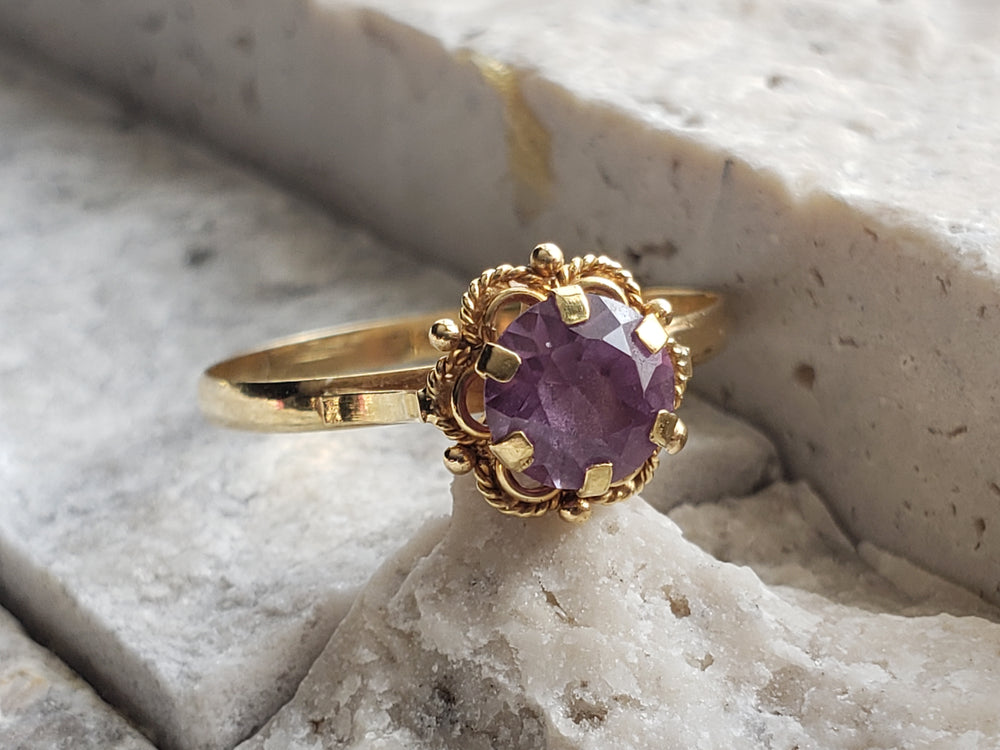 Synthetic Spinel Birthstone Ring / Solitaire Spinel Ring