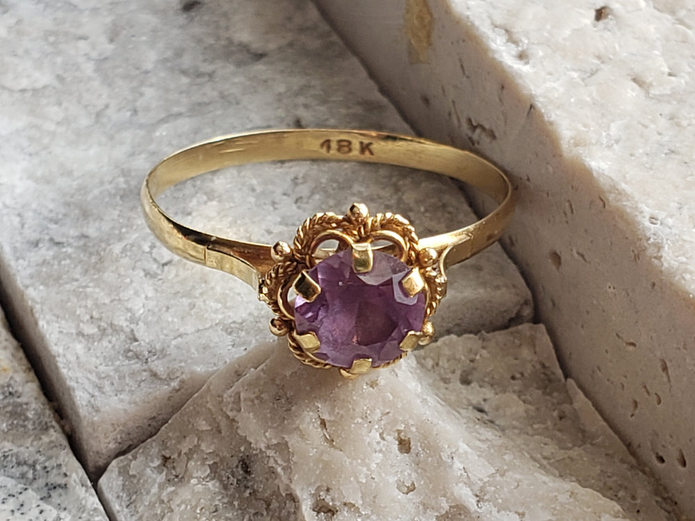 Synthetic Spinel Birthstone Ring / Solitaire Spinel Ring