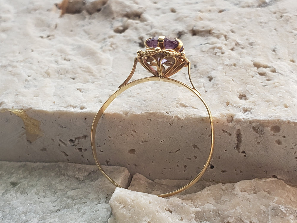 Synthetic Spinel Birthstone Ring / Solitaire Spinel Ring