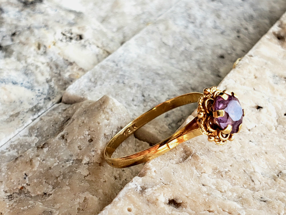 Synthetic Spinel Birthstone Ring / Solitaire Spinel Ring