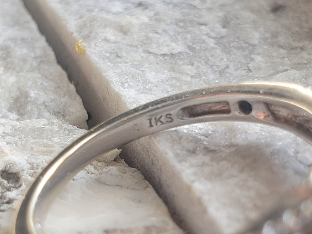 Illusion Set Diamond Engagement Ring / Sapphire and Diamond Ring