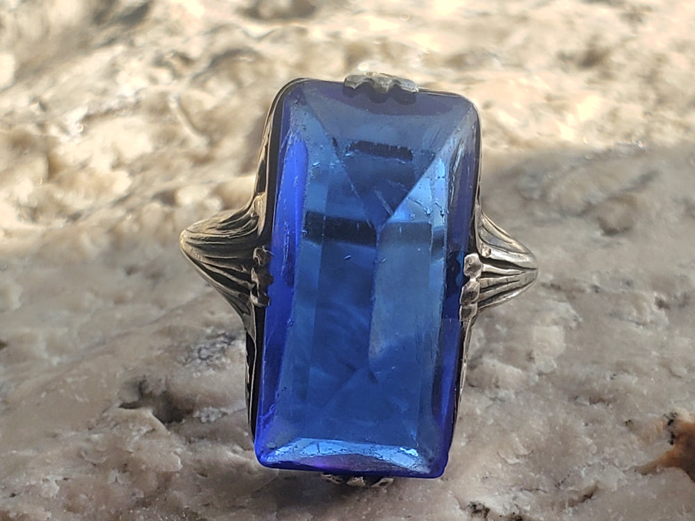 Art Nouveau Sterling Silver Ring / Statement Cocktail Ring