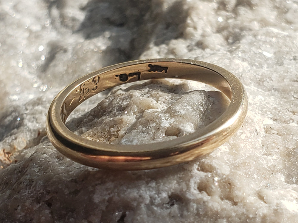 14K Yellow Gold Wedding Band circa 1920s
