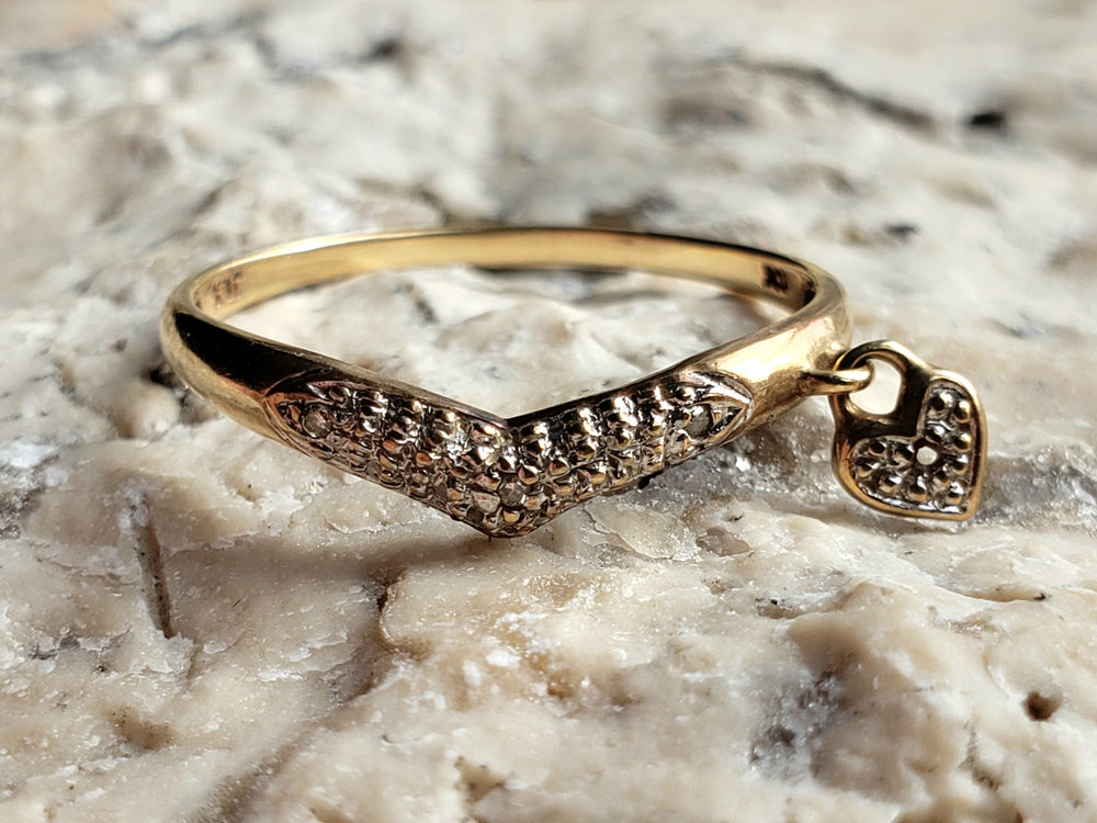 Diamond Padlock ring / Diamond Pinky ring