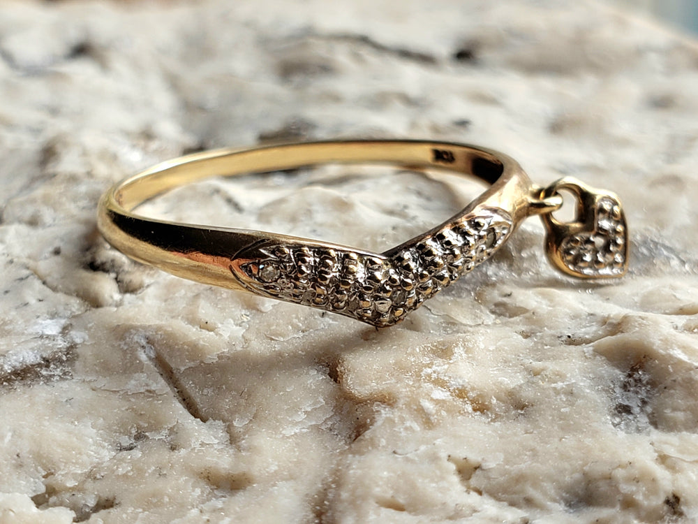 Diamond Padlock ring / Diamond Pinky ring