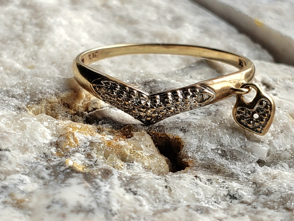 Diamond Padlock ring / Diamond Pinky ring